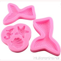 Mujiang Seashell Molds Mermaid Tail Mold Silicone Fondant Chocolate Molds (3Pcs/Set) - B07BQPZRV7